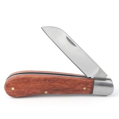 China Non-Changeable Fixed Blade Rosewood Handle garden Hot Selling Cheap grafting planting Folding grafting Knife for sale