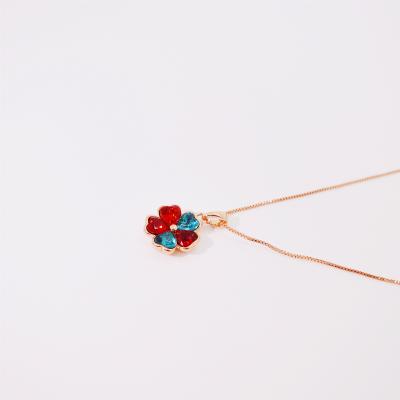 China FASHIONABLE hot selling stainless steel temperament stylish geometric four leaf clover pendent necklace for sale