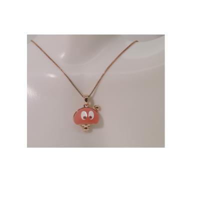 China 2021 FASHIONABLE Made Stainless Steel Light Luxury Cute Cartoon Mushroom Pendent Necklace for sale