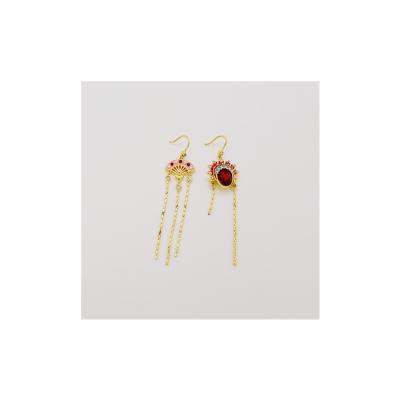 China FASHIONABLE Original Design Retro Opera Chinese Wind Colorful Zircon Earrings for sale