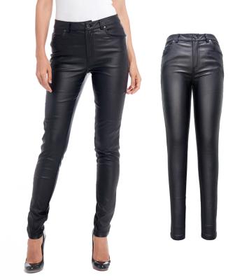 China New Fashion Women's Waist Stretch Thin Leather Pants Wholesale Plus Size Faux High Waisted Legging Pants for sale