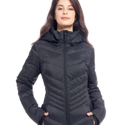 China Wholesale Women's Quilted Down Jacket Stripper Hooded Coat For Ladies for sale