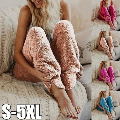 China Women Autumn And Winter Warm Sherpa Leg Pants Plush QUICK DRY Loose Wide Leg Pants for sale