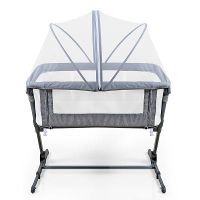 China Modern Multifunctional Foldable Crib Bed Luxury Metal Baby Hutch Attaches to Parents Bed for sale