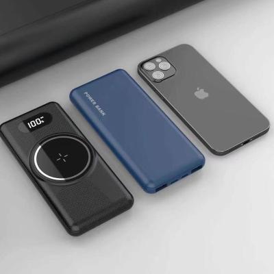 China Custom Wireless Charging 10000 Mah Powerbank Portable Magnet Wireless Powerbank High Capasity Electronics for sale