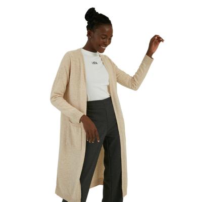 China 2020 Fashion Solid Breathable 100% Cashmere Women Long Sleeve Knitwear Sweater Cardigan Coat for sale