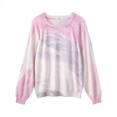 China Breathable Spring Autumn New Style Sweaters 100%Cotton Women Pullover Tie Dye Knitwear for sale