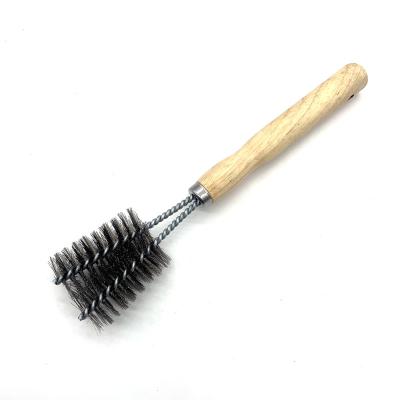 China Low Price Easily Cleaned Steel Wire With Wooden Handle BBQ Grill Brush For BBQ Accessories for sale