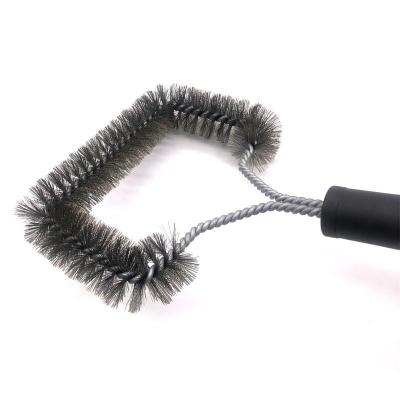 China Easily Cleaned Black Indoor Plastic Handle Barbecue Cleaning Brush For BBQ for sale