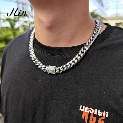 China Wholesale Hip Hop Rhinestone Cuban Link Chain Cuban Link Women Necklace Stainless Steel Chain Jewelry for sale