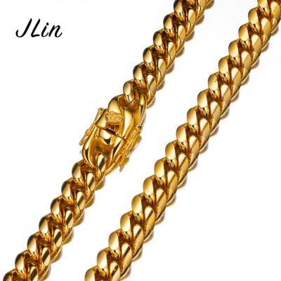 China Wholesale Hiphop Diamond Cuban Link Chain Prong Set Cuban Link Chain Hip Hop Stainless Steel Cuban Jewelry for sale