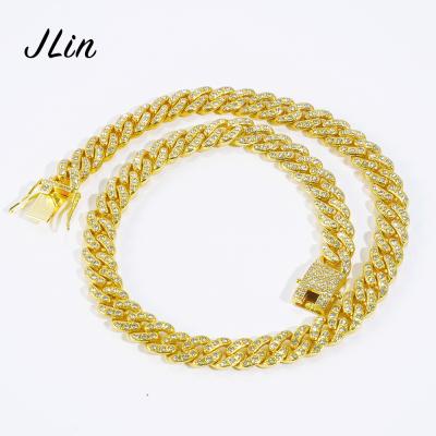 China Wholesale Hip Hop Jewelry Thick Iced Out Cuban Link Chains 12mm Choker Cuban Chain Necklace for sale