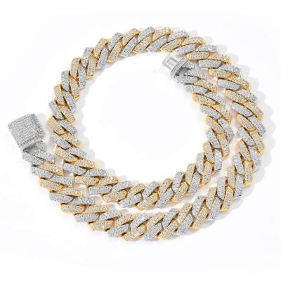 China Hiphop JL Jewelry 14mm Iced Out Cuban Link Chain Necklace Men's High Quality Cuban Chains for sale