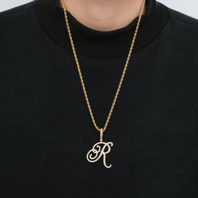 China Personalized Old English Hiphop Name Necklace 18k Gold Plated for sale