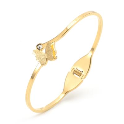 China FASHIONABLE burst in popularity 24k gold plated stainless steel bangles18k gold plated butterfly bracelet for sale