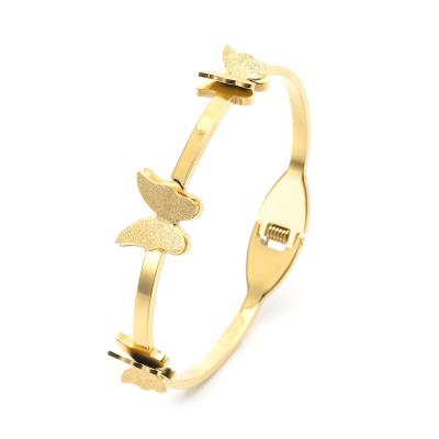 China New Designs FASHIONABLE butterfly bracelets bangles18k stainless steel gold plated butterfly bracelet for sale