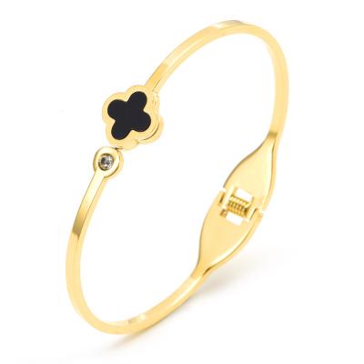 China TRENDY Stainless Steel Bangle Charms Custom Size Quality Bangle Clover Bangle for sale