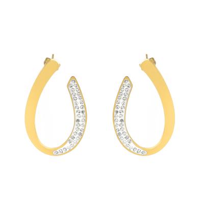 China TRENDY Big Large Hoop Earrings 18K Gold Plated Stainless Steel Hoop Earrings for sale