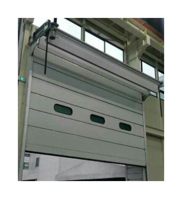 China New modern double PU foam panel sliding lift top hanging sectional door with good insulation effect for sale