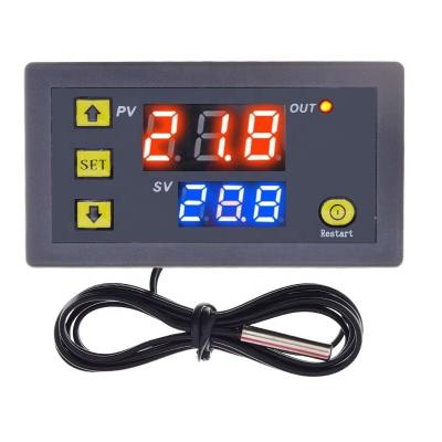 China Controlling 20A Digital Temperature Controller Digital Temperature Sensor W3230 12V 24V AC110-220V Line LED Display for sale