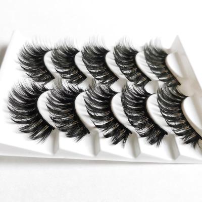 China Silk Faux Mink Eyelash 5pair Pack Delicate Wholesale Soft Lashes Natural False Eyelashes for sale