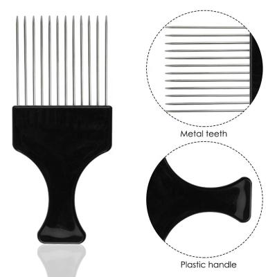 China Wholesale Comfortable Metal Teeth Bulk Styling Custom Barber Pick Hairdressing Plastic Salon Large Afro Hair Comb for sale