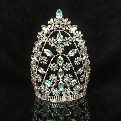 China Custom Beauty Crystal Tiara rhinestone crown rhinestones pageant ab for sale