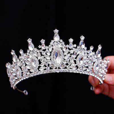 China Fashion Jewelry Tiara Wholesale Hairbands Women High Quality Wedding Rhinestone Crown Tiaras For Bride for sale