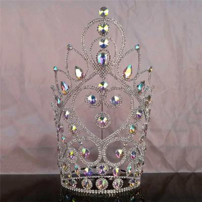 China Rhinestone Crystal Beauty Big Purple Queen ab crown tiara custom made wholesale pageant pageant large for sale