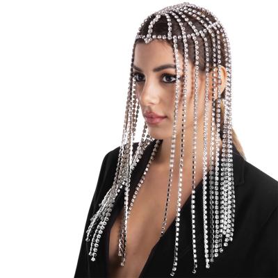 China Rhinestone Headpiece Fashion Accessories Personality Headband Headpiece Hair Chains Tassel Punk Long Hair Chains and Tassel Chains for sale