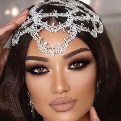 China Sparkle Flower Diamond Head Pieces Headdress Headpiece Wedding Headbands For Women Luxury Rhinestone Headpiece for sale