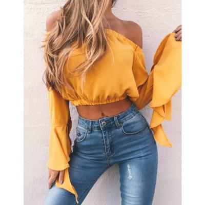 China New fashion breathable women's sexy off the shoulder tee tops summer tops casual loose T-shirt sexy street wear for sale