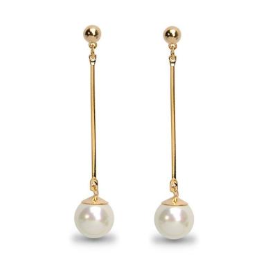 China Cute Korean Star The Same Long Earrings Imitation Jewelry Tassel Fashion Pearl Female Vintage Earrings for sale