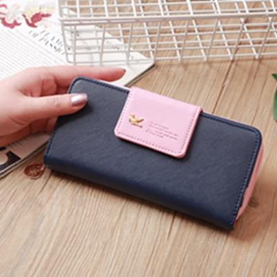 China New Credit Card Dollar Price Clip Wallet Leather Women Grab Bag Latch Zipper Wallet Women Purse Card Holders Long for sale