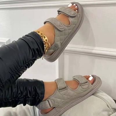 China Fashion Trend Summer Shoes Woman Flat Platform Sandals Women Soft Leather Trim Casual Open Toe Wedges Women Shoes for sale