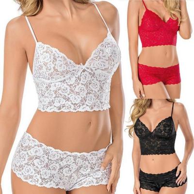 China 2020 Sexy Fashion Women Breathable Lingerie Suit See Lace Lingerie Set Summer Style Pajamas for sale