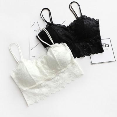 China Fashion Anti-Shrink Women Female Bralette Bra Lace Camisole Tops Tie Wrapped Chest Shirt Underwear Women Lace Up Bras For Women for sale