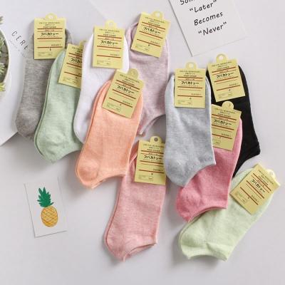 China 2020 Female Cotton Socks Summer Women Colorful Candy Color Anti-skid Breathable Boat Socks for sale