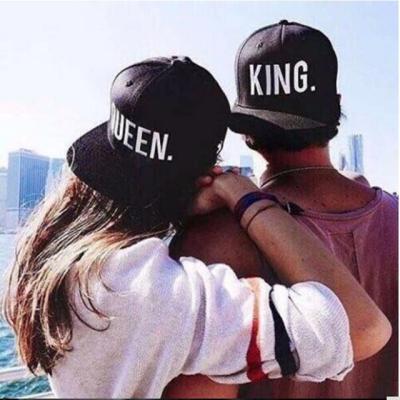 China New fashion KING QUEEN JOINT embroidery hip hop youth lover couple baseball cap for men women black snapback hats for sale