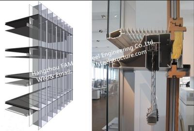 China El palillo de cristal ventilado doble de la pared de cortina del edificio de oficinas de la fachada de la pared de cristal construyó el sistema en venta