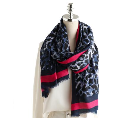 China Hot Selling Cotton Girl Fashion Long Red Leopard Shawl Scarf Wholesale Oversized Leopard Print Scarf For Women for sale