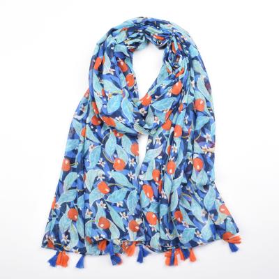 China Wholesale 2020 new design fruit scarves squishy fashion summer cherry red print squishy hijab scarf for sale