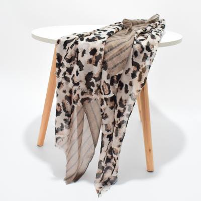 China Factory direct sale cotton most popular fashion cotton women leopard print scarf for sale