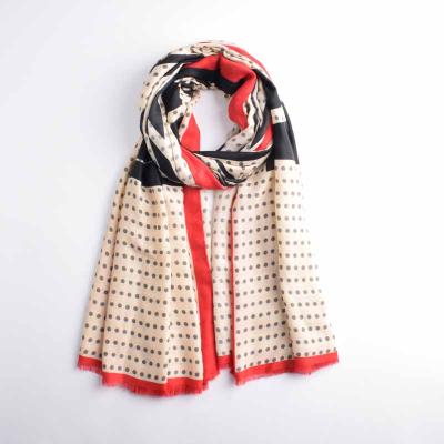 China 2020 New Design Wholesale 2020 New Design Hijab Cotton Polyester Scarf Top Sale Geometric Dot Pattern Women Print Scarf for sale