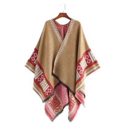 China New Warm Tassel Knitted Pashmina Scarf Poncho Covering 2018 Style Scarf Shawl Fashion Winter Acrylic Wholesale for sale