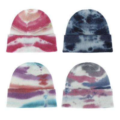 China breathable & 2020 New Design Skull Beanie Hat Ladies Thick Cashmere Simple Autumn Winter Warm Link Dye Knit Hat for sale