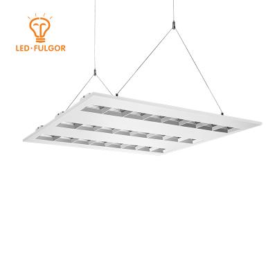 China UGR< Fulgor Factory 595*595 New Design (Anti-Galre) Factory Standard Office Ceiling DALI Dimming 19 Lens Led Panel Light 36w for sale