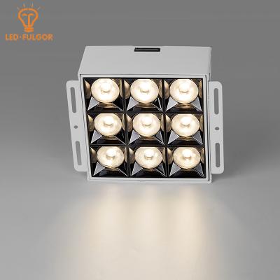 China 80lm/w Fulgor 9 Heads Design Hotel Store Office 25w Square Recessed Indoor Downlight Grill Led Light 220v for sale