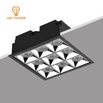 China 80-85lm/w high quality home office 0-10V 25W dimmable recessed mounted indoor led grill light for living room for sale