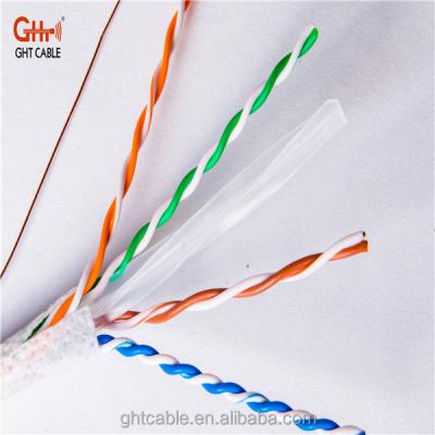 China Guangzhou GHT cable factory cat5e cat6 CCA ccc bare copper 99.99% CU 4 pair communication cable fast delivery for sale